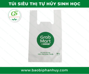 Túi nilon tự hủy sinh học thương hiệu Greensun - Túi hai quai siêu thị tự hủy sinh học