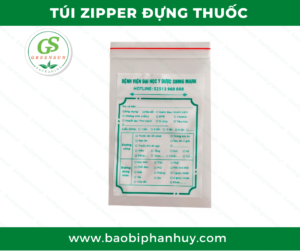 Túi nilon tự hủy sinh học thương hiệu Greensun - Túi zipper chỉ đỏ tự hủy