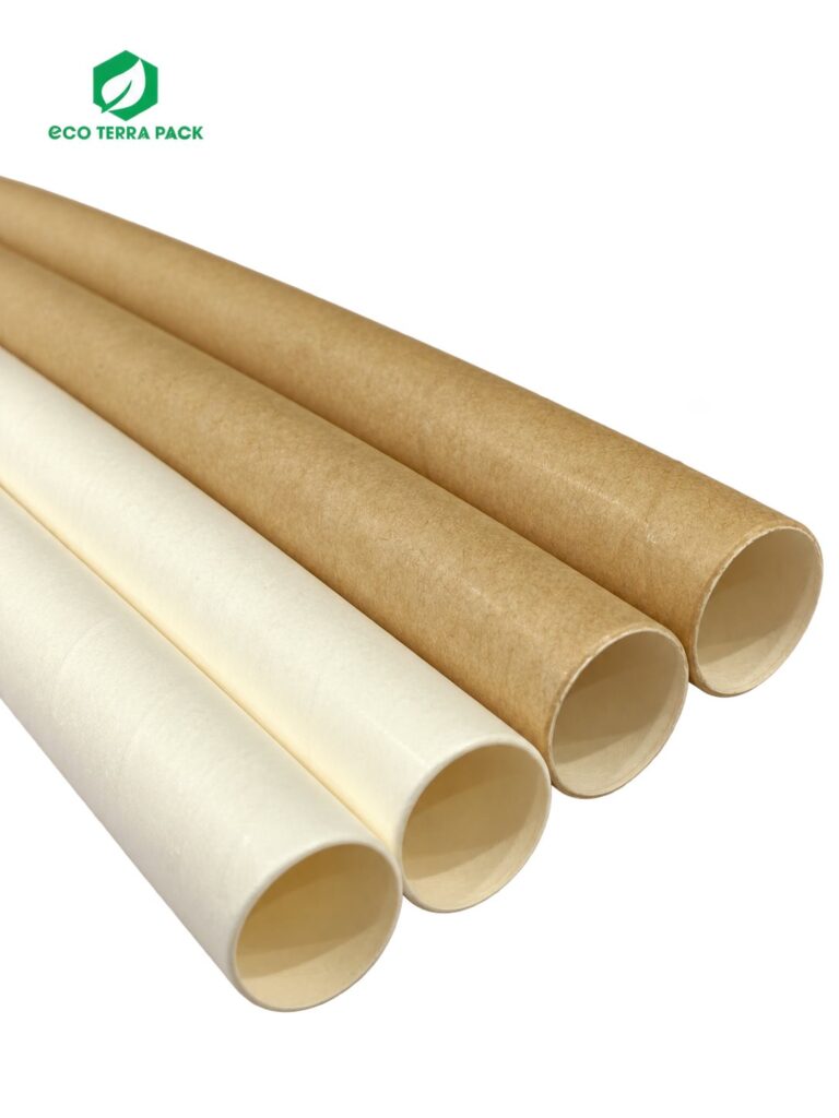 Ống hút giấy màu trắng và màu kraft
