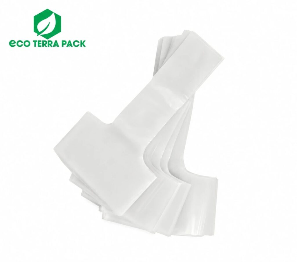 Chồng túi chữ T màu trắng trơn không in